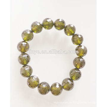 10mm grünes Zirkon Perlen Armband